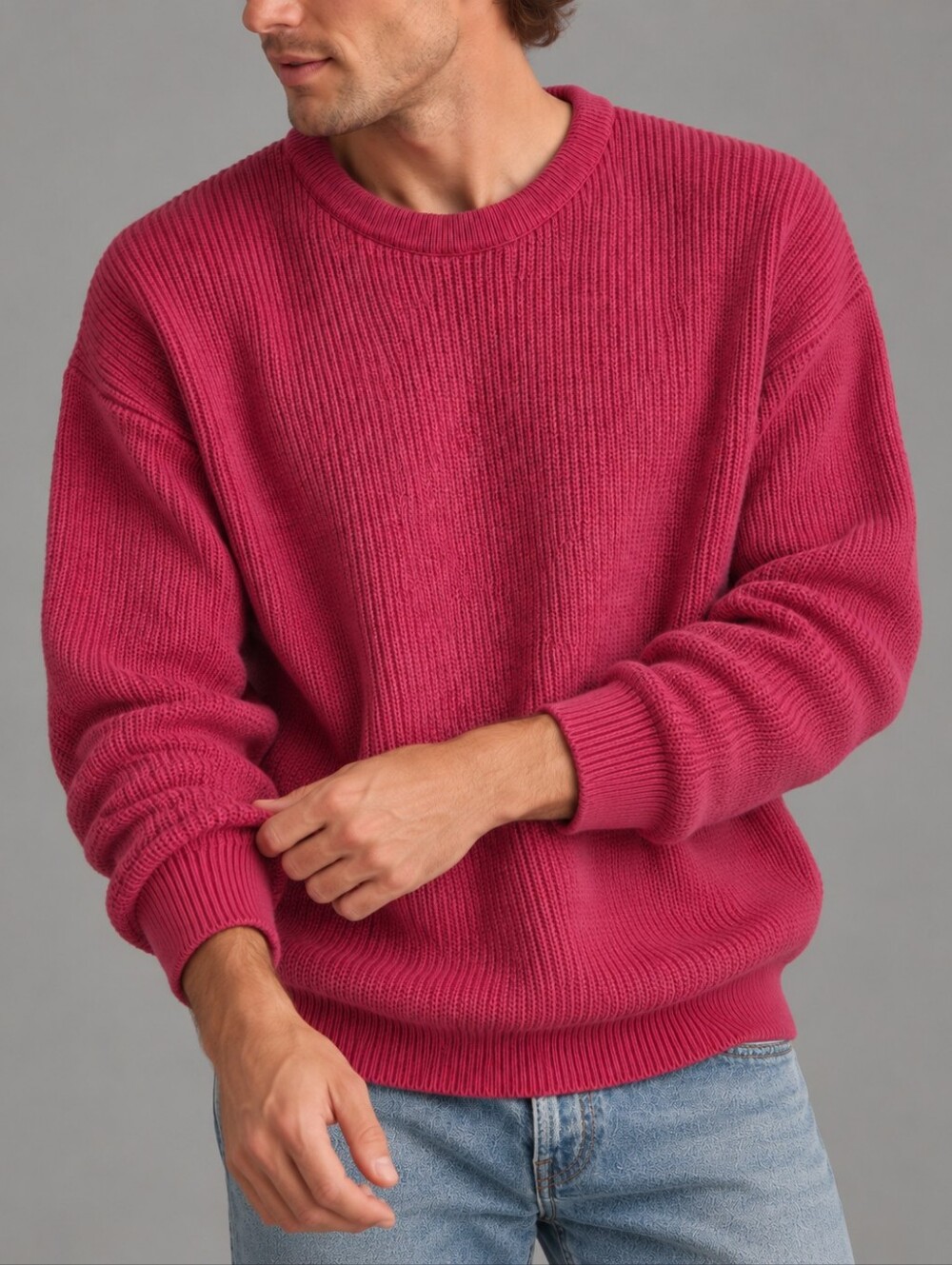 Vintage Lord Jeff The Whaler Rib Cotton Crewneck Sweater USA Mens Size Large